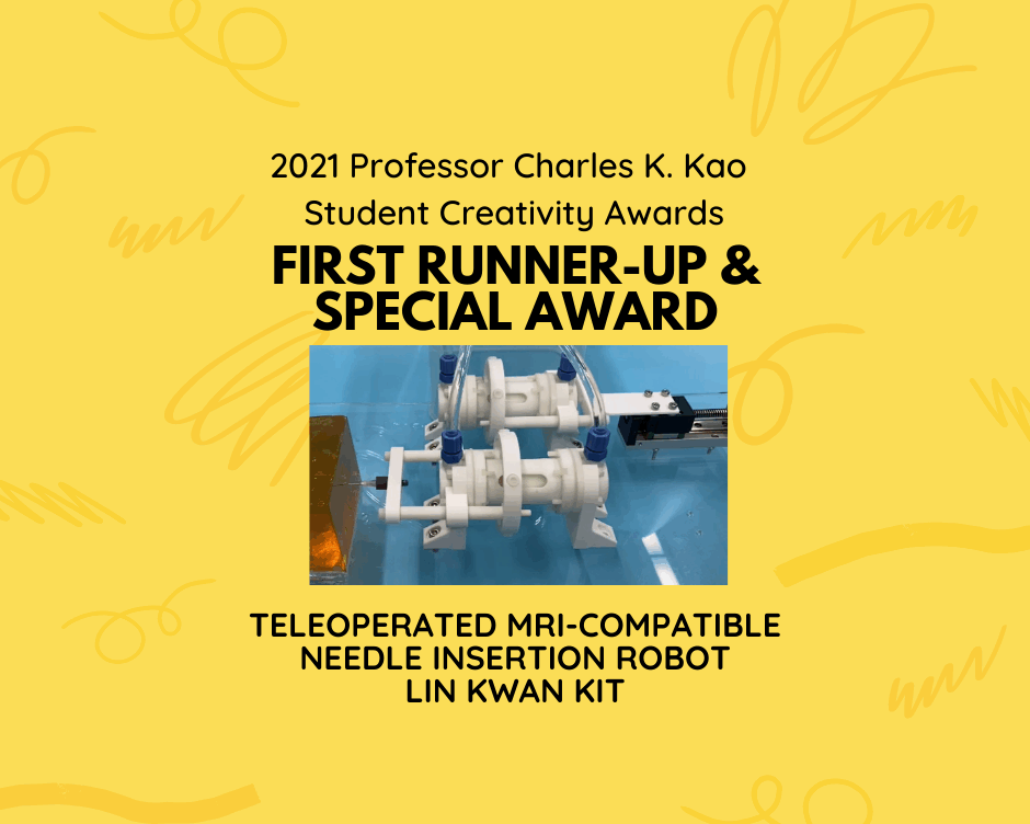 Undergraduate student’s winning project: Teleoperated MRI-Compatible Needle Insertion Robot