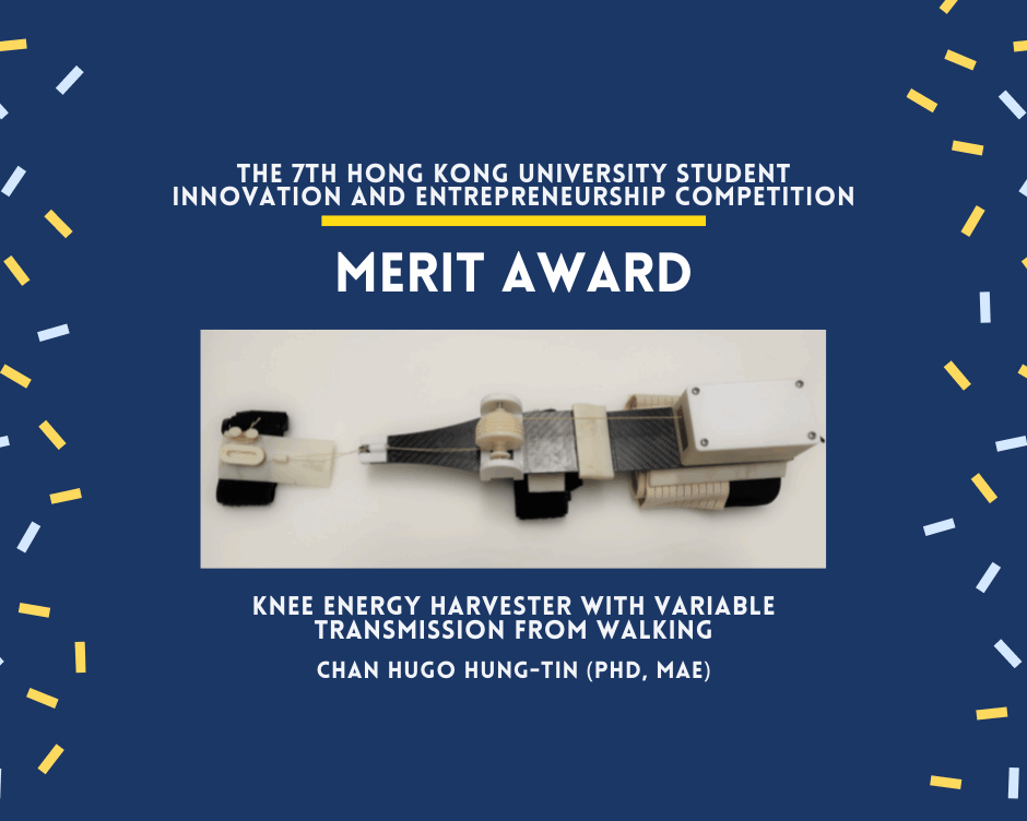 Postgraduate student’s winning project: Knee Energy Harvester with Variable Transmission from Walking